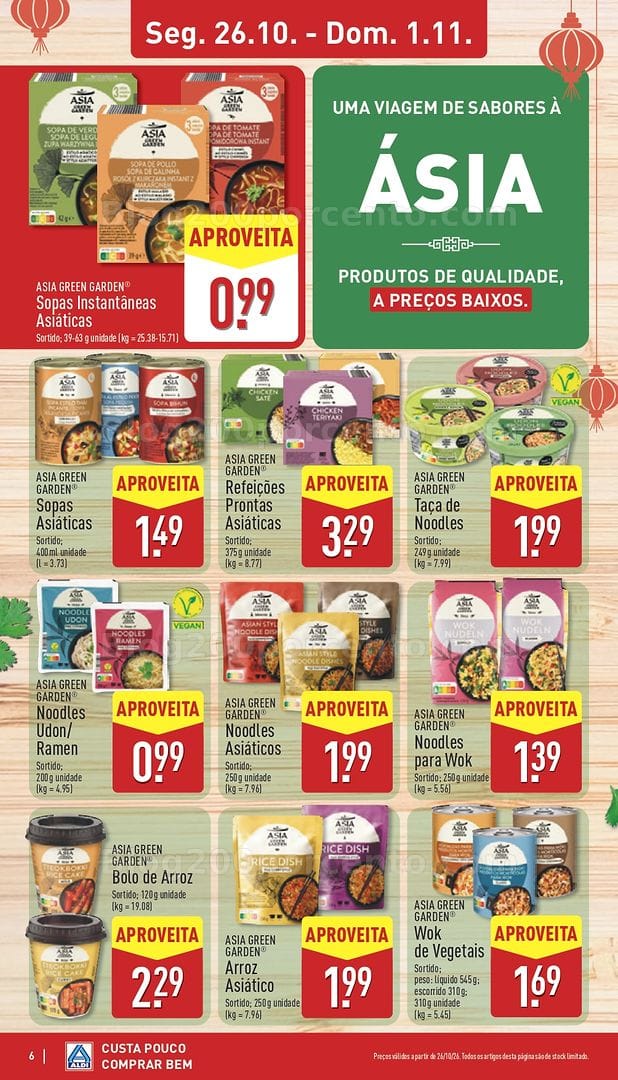 Antevisão Folheto ALDI Sabores do Mundo Promoções de 26 outubro a 1 novembro